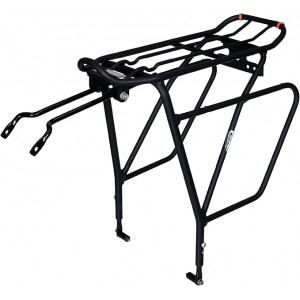 Ibera Bike Rack - Bicycle Touring Carrier Plus+ for Disc Brake/Non-Disc Brake Mount, Fat Tire Bikes, Frame-Mounted for Heavier Top & Side Loads, Height Adjustable for 26"-29" Frames